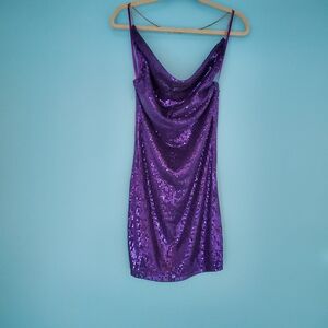 Dreamgirl Size Large Sequin Purple Dress